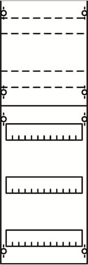 DIN rail devices and DIN rail terminals module, 750 mm x 250 mm x 120 mm , 3 rows , 1 GU , Field width: 1