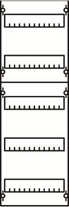 DIN rail mounting devices module, 750 mm x 250 mm x 120 mm , 5 rows , 1 GU , Field width: 1