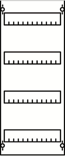 DIN rail mounting devices module, 600 mm x 250 mm x 120 mm , 4 rows , 0 GU , Field width: 1