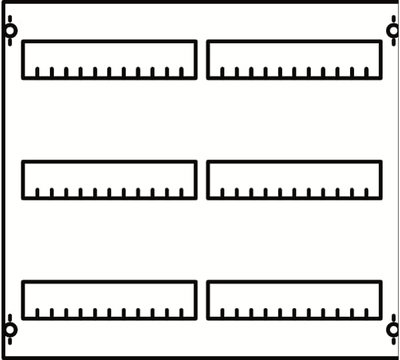 DIN rail mounting devices module, 450 mm x 500 mm x 120 mm , 3 rows , 00 GU , Field width: 2