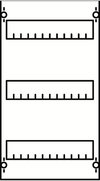 DIN rail mounting devices module, 450 mm x 250 mm x 120 mm , 3 rows , 00 GU , Field width: 1