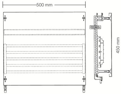 Busbar und terminals module, 450 mm x 500 mm x 200 mm , 0 rows , 00 GU , Field width: 2