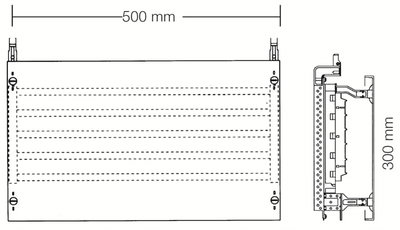 Busbars module, 300 mm x 500 mm x 200 mm , 0 rows , 000 GU , Field width: 2