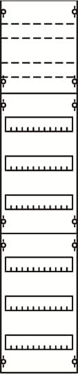 DIN rail devices and DIN rail terminals module, 1200 mm x 250 mm x 120 mm , 6 rows , 4 GU , Field width: 1
