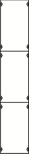 Touch guard module, 1350 mm x 250 mm x 120 mm , 0 rows , 5 GU , Field width: 1