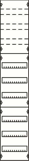 DIN rail devices and DIN rail terminals module, 1350 mm x 250 mm x 120 mm , 6 rows , 5 GU , Field width: 1