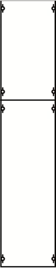 Touch guard module, 1200 mm x 250 mm x 120 mm , 0 rows , 4 GU , Field width: 1