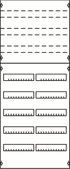 DIN rail devices and DIN rail terminals module, 1200 mm x 500 mm x 120 mm , 5 rows , 4 GU , Field width: 2