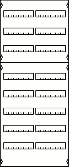 DIN rail mounting devices module, 1200 mm x 500 mm x 120 mm , 8 rows , 4 GU , Field width: 2