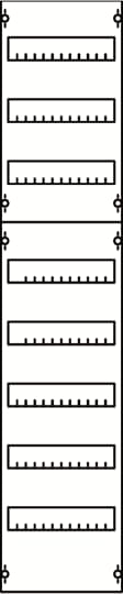 DIN rail mounting devices module, 1200 mm x 250 mm x 120 mm , 8 rows , 4 GU , Field width: 1