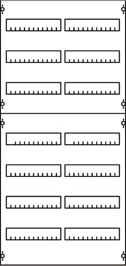 DIN rail mounting devices module, 1050 mm x 500 mm x 120 mm , 7 rows , 3 GU , Field width: 2