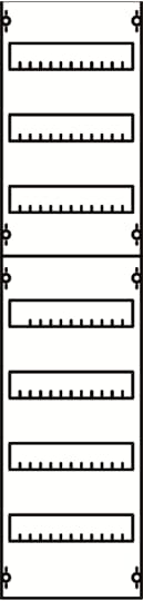 DIN rail mounting devices module, 1050 mm x 250 mm x 120 mm , 7 rows , 3 GU , Field width: 1