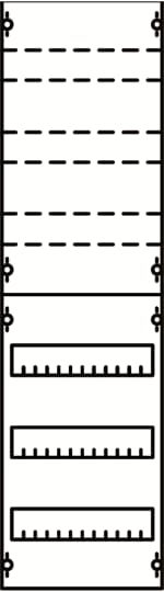 DIN rail devices and DIN rail terminals module, 900 mm x 250 mm x 120 mm , 3 rows , 2 GU , Field width: 1
