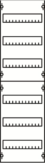 DIN rail mounting devices module, 900 mm x 250 mm x 120 mm , 6 rows , 2 GU , Field width: 1