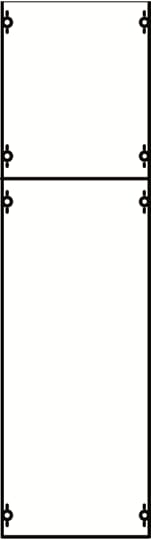 Touch guard module, 900 mm x 250 mm x 120 mm , 0 rows , 2 GU , Field width: 1