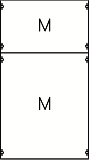 Mounting plate module, 900 mm x 500 mm x 120 mm , 0 rows , 2 GU , Field width: 2
