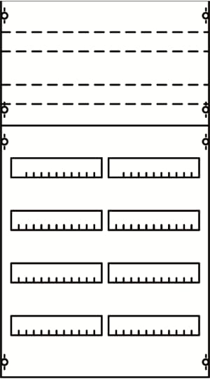 DIN rail devices and DIN rail terminals module, 900 mm x 500 mm x 120 mm , 4 rows , 2 GU , Field width: 2