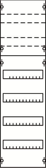 DIN rail devices and DIN rail terminals module, 900 mm x 250 mm x 120 mm , 4 rows , 2 GU , Field width: 1