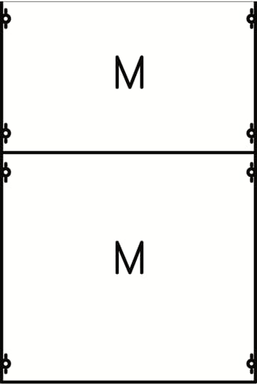 Mounting plate module, 750 mm x 500 mm x 120 mm , 0 rows , 1 GU , Field width: 2