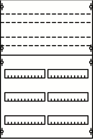 DIN rail devices and DIN rail terminals module, 750 mm x 500 mm x 120 mm , 3 rows , 1 GU , Field width: 2