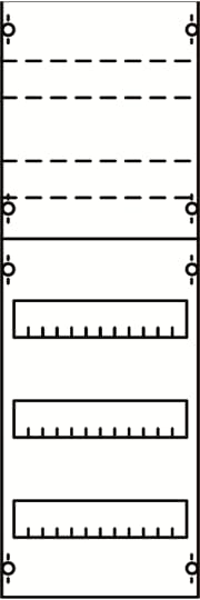 DIN rail devices and DIN rail terminals module, 750 mm x 250 mm x 120 mm , 3 rows , 1 GU , Field width: 1