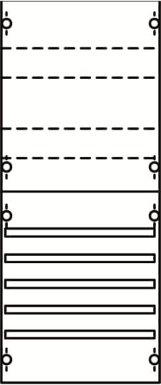 Busbar und terminals module, 600 mm x 250 mm x 120 mm , 0 rows , 0 GU , Field width: 1