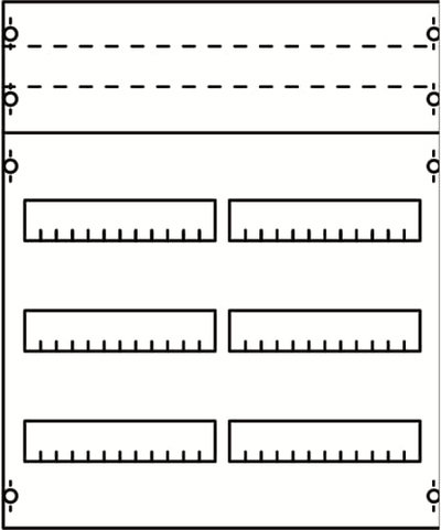 DIN rail devices and DIN rail terminals module, 600 mm x 500 mm x 120 mm , 3 rows , 0 GU , Field width: 2