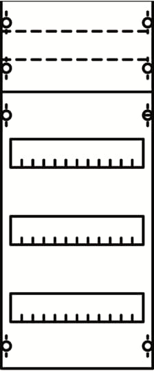 DIN rail devices and DIN rail terminals module, 600 mm x 250 mm x 120 mm , 3 rows , 0 GU , Field width: 1