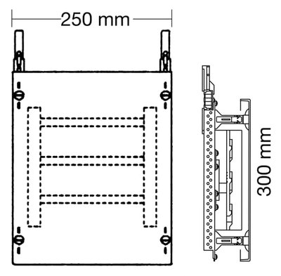 Busbars module, 300 mm x 250 mm x 200 mm , 0 rows , 000 GU , Field width: 1