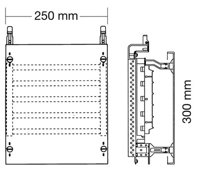 Busbars module, 300 mm x 250 mm x 200 mm , 0 rows , 000 GU , Field width: 1