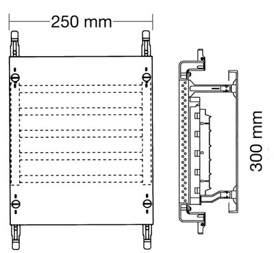 Busbars module, 300 mm x 250 mm x 200 mm , 0 rows , 000 GU , Field width: 1