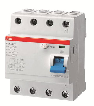 Residual Current Circuit Breaker F200 - 4P - 500 mA - 63 A - Type A