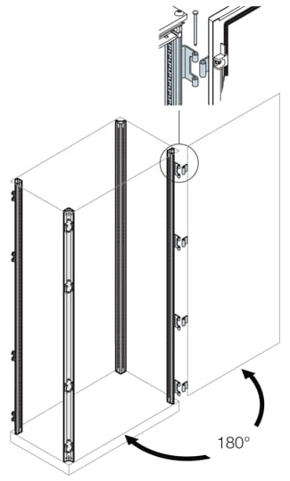 N.4 UPRIGHTS FOR DOOR OPENING ANGLE UP TO 180° H=2000