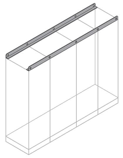 N.2 STRUCTURE RAILS W=1600MM IS2 MOUNTED
