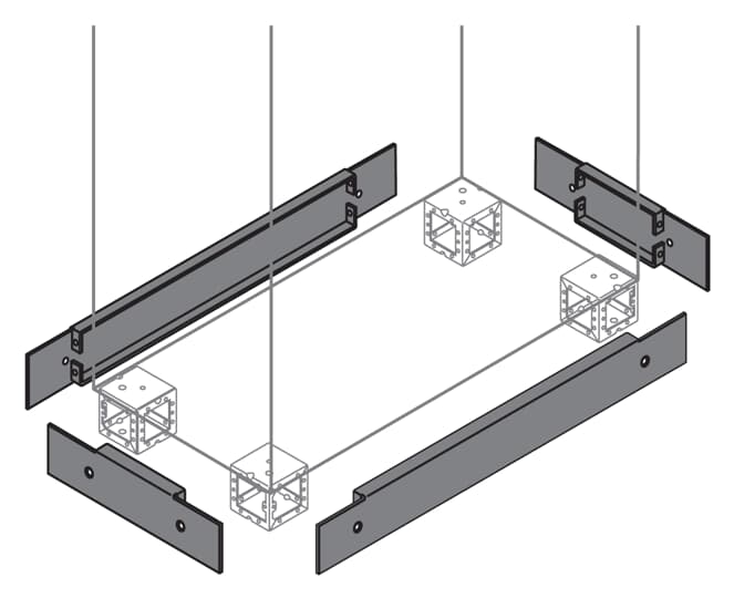 N.2 PLINTH FLANGES 100X400MM HXW