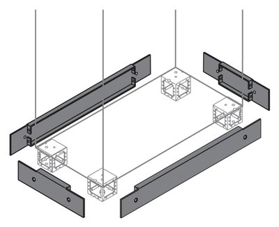 N.2 PLINTH FLANGES 100X400MM HXW