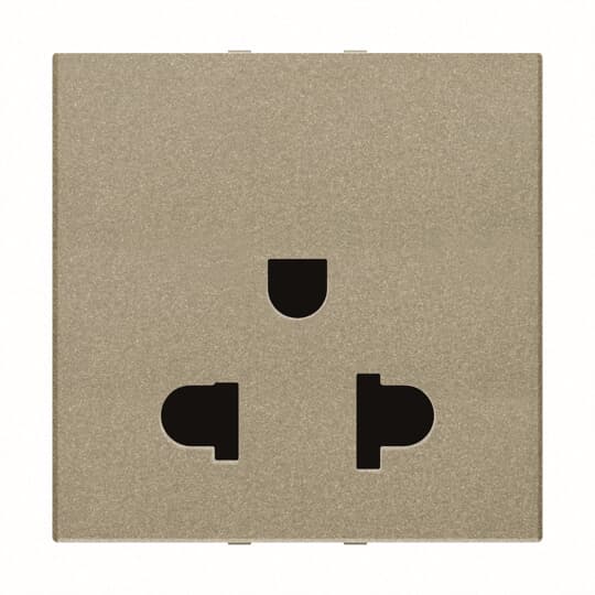 Socket outlet EU/US 2P Champagne - Zenit BS