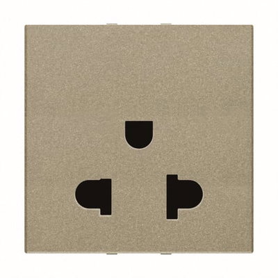 Socket outlet EU/US 2P Champagne - Zenit BS