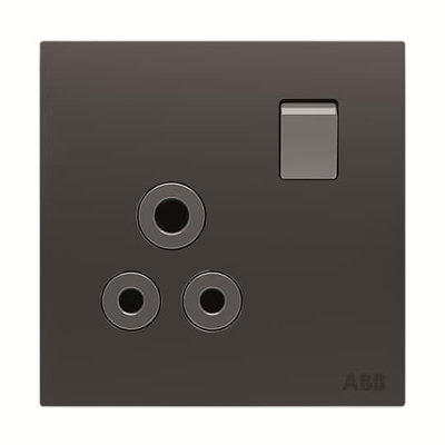 Socket outlet Round 15A Without imprint Silk Black - Millenium