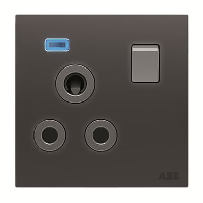 Socket outlet Round 15A Without imprint Silk Black - Millenium