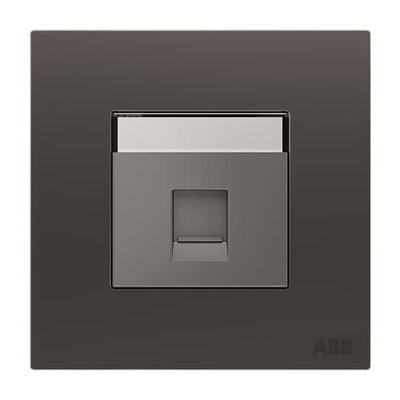 Phone outlet 1 gang Silk Black - Millenium