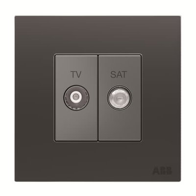 TV/SAT outlet 1 gang Silk Black - Millenium