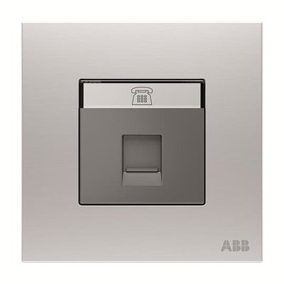 Phone outlet 1 gang Stainless steel - Millenium