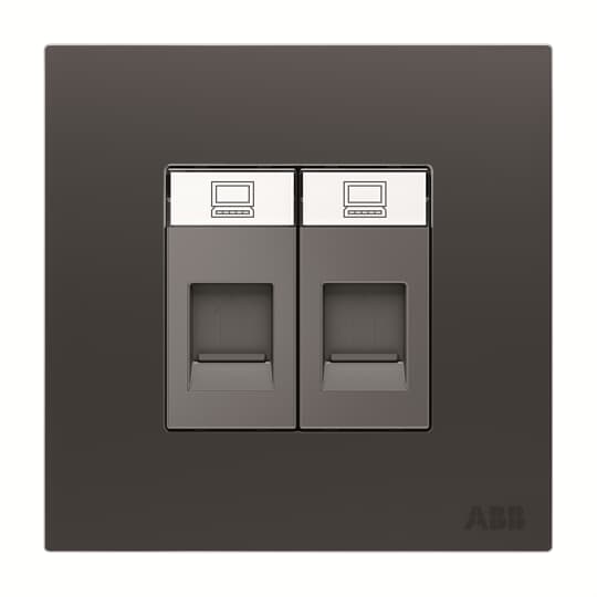 Data outlet 2 gang Silk Black - Millenium
