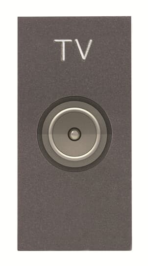 TV outlet 1 gang Anthracite Polished - Millenium