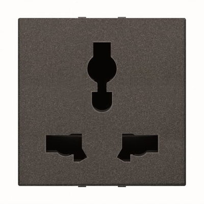 Socket outlet Universal Without imprint Anthracite Polished  - Millenium