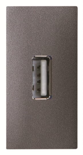 VDI outlet USB 1 gang Anthracite Polished - Millenium