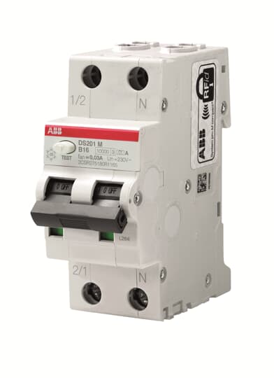 Residual Current Circuit Breaker with Overcurrent Protection DS201 M - 1P+N - 30 mA - 16 A - B - Type A