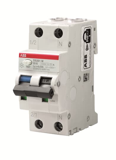 Residual Current Circuit Breaker with Overcurrent Protection DS201 M - 1P+N - 30 mA - 6 A - B - Type AC
