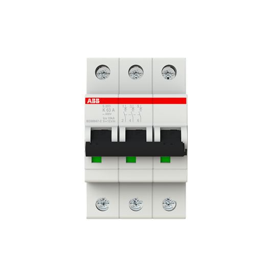 Miniature Circuit Breaker - S200 - 3P - 63 A - K - (AC) 6 kA